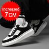 Moda Męskie Sneakersy Buty Podwyższające Zwiększające Wysokość Wkładka 7CM Buty na Wysokim Obcasie Skórzane Buty Sportowe Duży Rozmiar 38-45