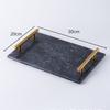 Natural Marble Tray With Handle Bathroom Sink Entryway Key Wallet Organizer Luxury Decorative Storage Dish