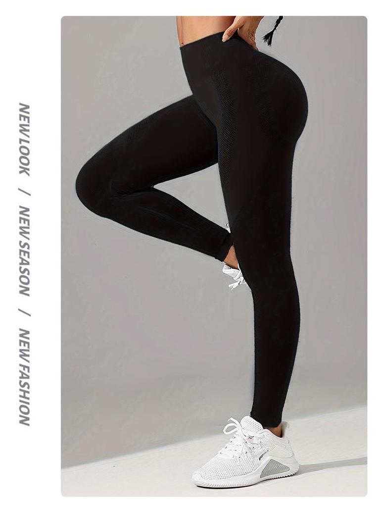 Europäisch-Amerikanisches Nahtloses Yoga-Set mit Hohem Bund: Damen Hüftlift Leggings Yogahose & Sportoberteil