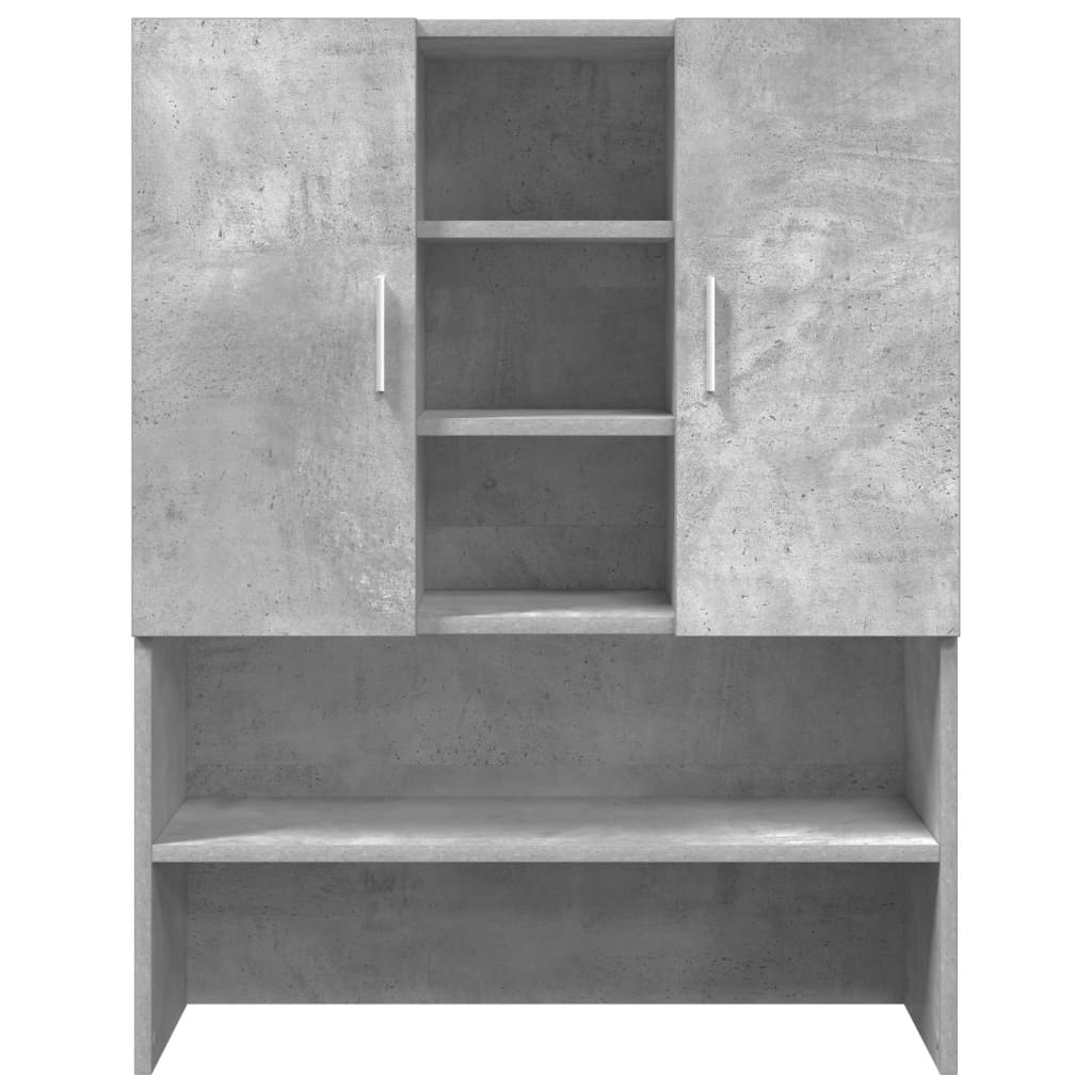 Laundry room Storage cabinet above washing machine, storage cabinet above toilet, double door multi-space storage, concrete grey 70.5x25.5x90 cm