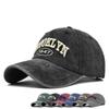 Duck Hat Tongue Stylish Brooklyn Embroidered Logo Baseball Cap Denim Washed