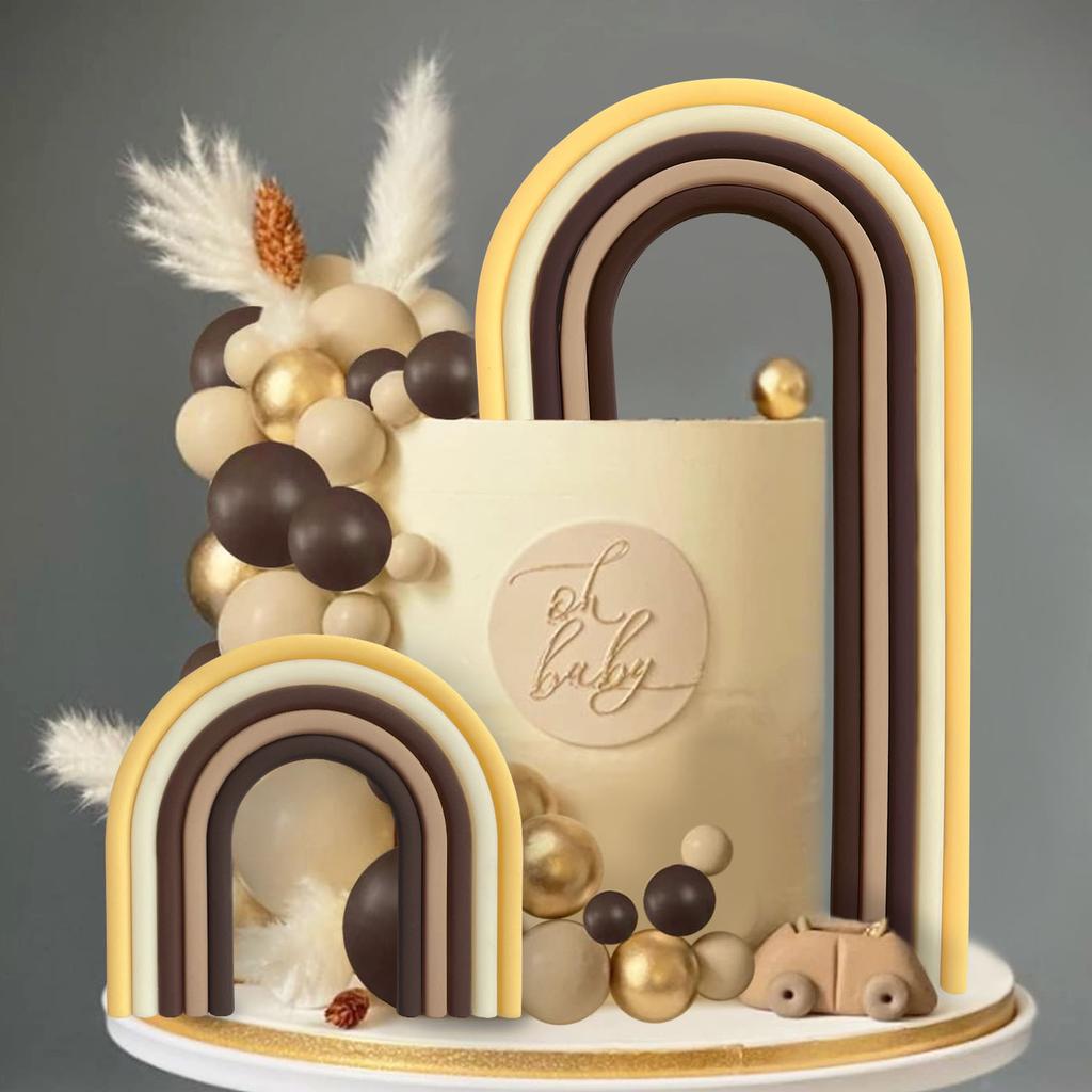 2 ks Duhové Toppery na Dort Barevné Koule Dekorace na Dort na Svatbu Baby Shower Dívky Chlapci Potřeby pro Narozeninovou Oslavu