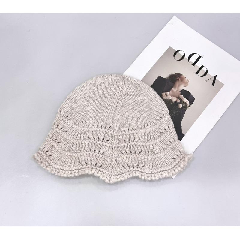 

25 Early autumn new knitted fisherman s hat children show a small face sunscreen visor basin hat cold hat women s tide S（54-56cm）