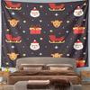 Christmas Pattern with Santa and Reindeer Pattern Wall Hanging Tapestry Decorative Tapestry Home Decor for Bedroom and Living Room
