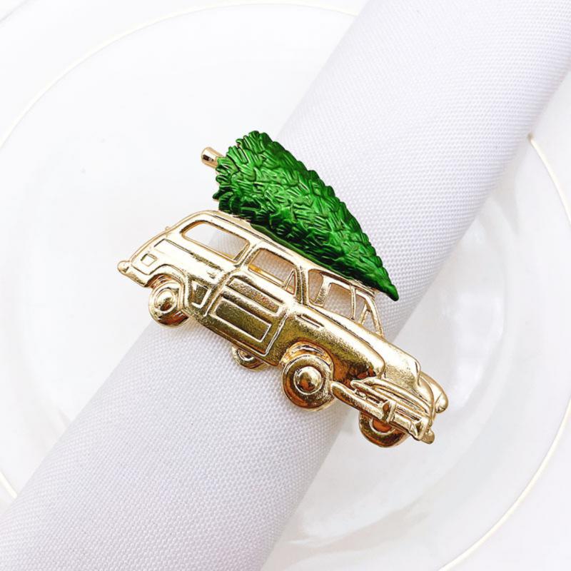Napkin Tissue Rings Christmas Holder Table Decoration Xmas Metal Snowflake Reindeer Coconut Wedding Banquet Hotel Supplies 2024