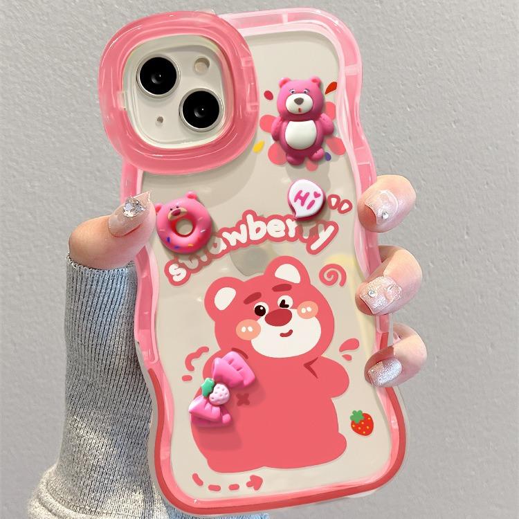 Applicable to Apple 11promax mobile phone case iPhone11 cartoon Winnie the Pooh doll 11 double bracket 11 transparent 11