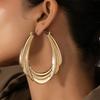 1 Pair Tribal Simple Geometric Oval Large Hoop Earrings, Temperament Versatile Statement Jewelry for Daily Wear Parties,  Valentine'S Day Gift
