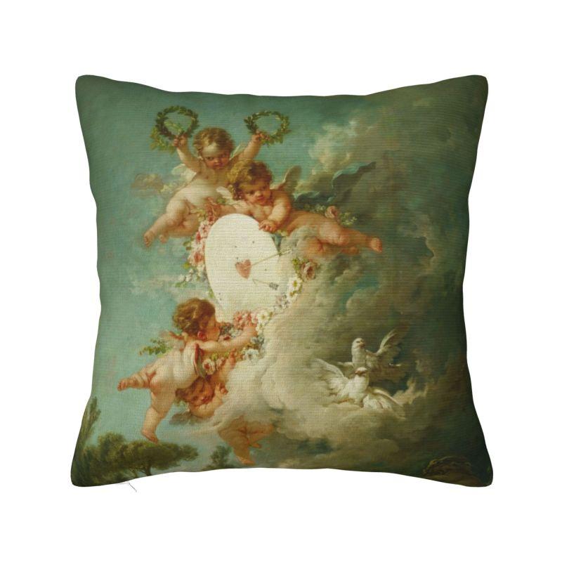 Custom Vintage Rose Victorian Angel Pillow Covers Home Decoration Luxury Cushion Cover Square Pillowcase