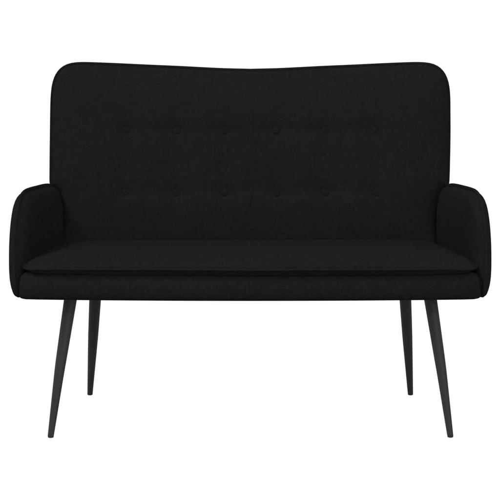 2 Seater Sofa Black 115 x 61 x 87 cm Fabric