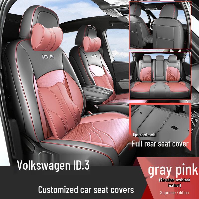 Custom Leather Seat Cushion Cover for ID.3 - Full Coverage, All Seasons