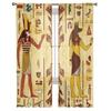 Egypt Pharaoh Golden Yellow Mural Antique Soft Tulle Transparent Drapes Perfect for Living Room Decoration Window Panel Curtain Ideal for Bedroom
