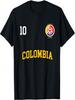 Colombia Soccer Shirt 10 + Back Colombian Flag Camisa Futbol T-Shirt