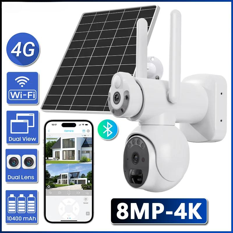 

6МП 4G SIM Сонячна 3K Подвійний Об єктив/Вигляд WIFI Бездротова IP-камера PTZ Вулична PIR Безпека Нічне Бачення Спостереження Only WiFi Camera