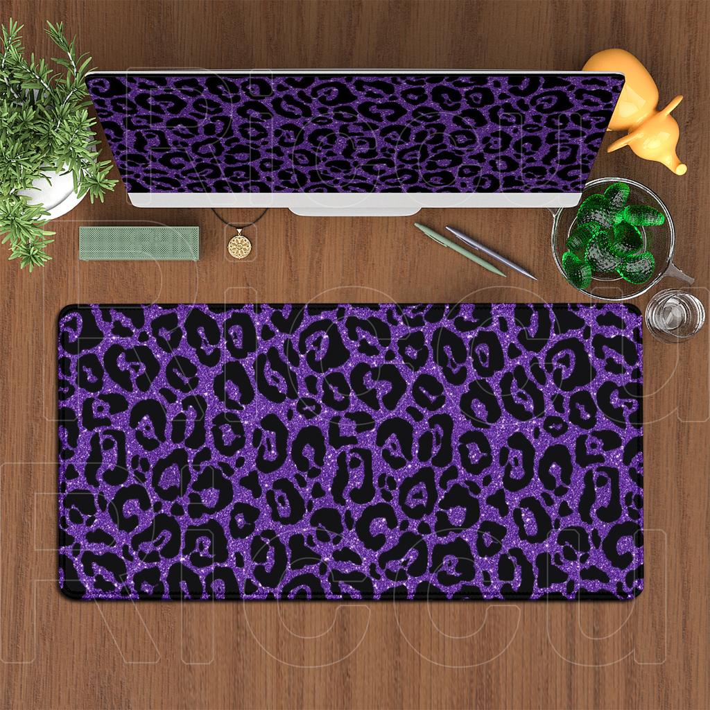 Fashion Leopard Print 120x60cm Oversized Keyboard Desk Pad Home Office Decoration Carpet Laptop Gaming Accessories Girl Mousepad