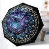 Whale Tech Glass Pattern Umbrella, Portable and Foldable Design, 8 Ribs, a Casual Accessory for Halloween, Christmas, and Birthday Gifts.