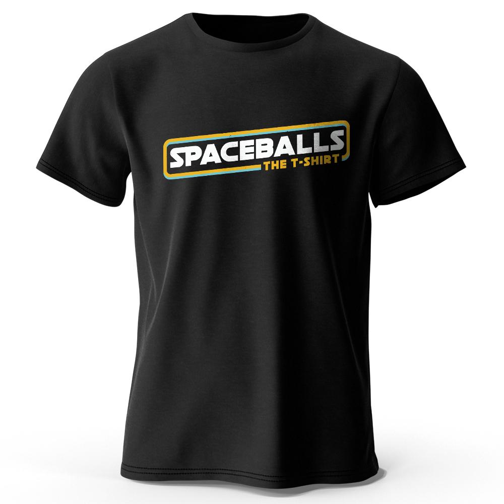 Spaceballs Printed T-Shirt 100% Cotton Oversized Sci-Fi Graphic Tees for Men Women Summer Tops Nerd Streetwear