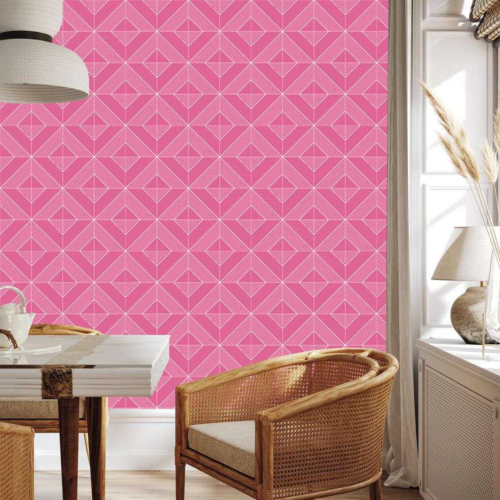Geometric rhombus wallpaper powder pink, bottom powder pink 50x1000