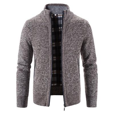 Cardigan Tricotado Europeu Americano Masculino Outono Inverno Masculino Manga Comprida Quente Jacquard Casual Gola Alta Pulôveres