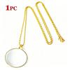 5X Magnifying Glass Necklace Magnifier Pendant Optical Lens Magnifier with 45cm Chain Necklace Neckglasses Monocle Magnifier
