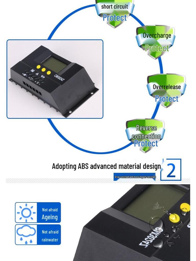 CM3024 Solar Controller: 12V/24V Auto-ID for Charging & Discharging Photovoltaic Systems