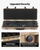 Hard Rifle Case, Lockable Rifle Case with Pre-cut Foams, 1016 Mm Gun Storage with Wheels, IP67 Waterproof & Dustproof Movable Large Pistol Storage for