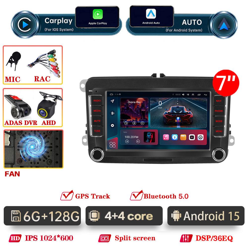 For VW Skoda Golf 5 6 Touran Passat B6 B7 Polo Car Radio Carplay GPS Multimedia Video Player DSP AHD DVR 2din stereo NO DVD