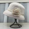 French Romantic Wool Top Hat Women's Autumn and Winter Thermal Basin Hat Celebrity Elegant Felt Hat Hepburn Wind Bucket Hat Lampshade Hat