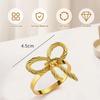 6Pcs Bow Christmas Napkin Rings Vintage Gold Ring Holders for Table Cloth Napkins for Dinner Parties Wedding Banquet Table Decor