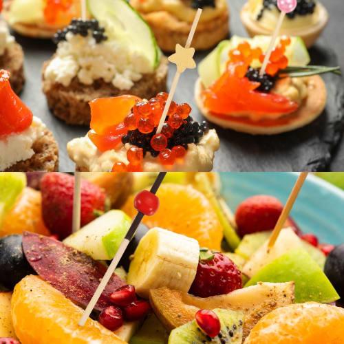 uxcell Cocktail Toothpicks, Bamboo Flower Long Fruit Stick Decor, Cocktail Skewers Picks for Drinks, Appetizers, and Fruit, Multicolor, 120mm, 100 Pie