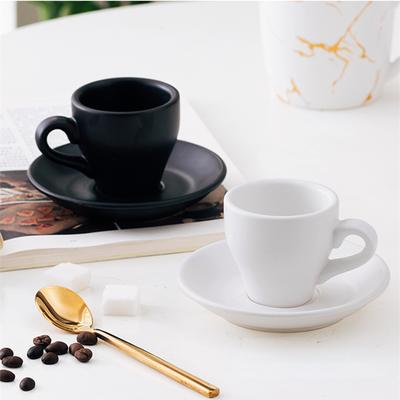 80ml Černý hrnek na espresso Suit Professional Bone China Sada šálků a talířů na kávu Italské Latte Kávový šálek s mlékem a čajem Dropshipping