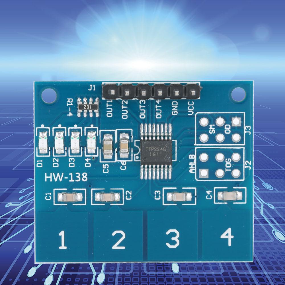 5Pcs Touch Switch Module TTP224 Capacitive 4 Channels Digital Sensor Electrical Equipment