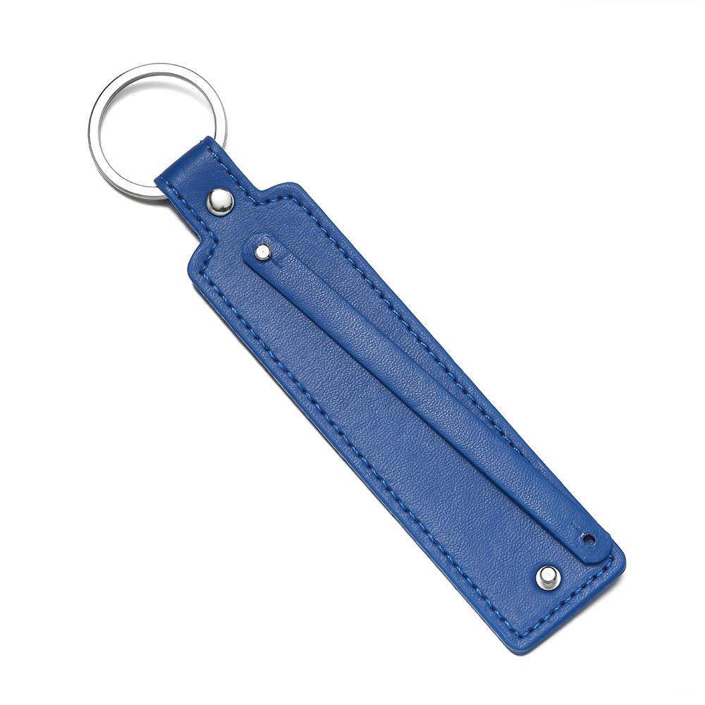 1pc Creative PU Leather Keychain Business Gift Leather Party Blank Car Key Chains Simple Metal Key Rings DIY Accessories