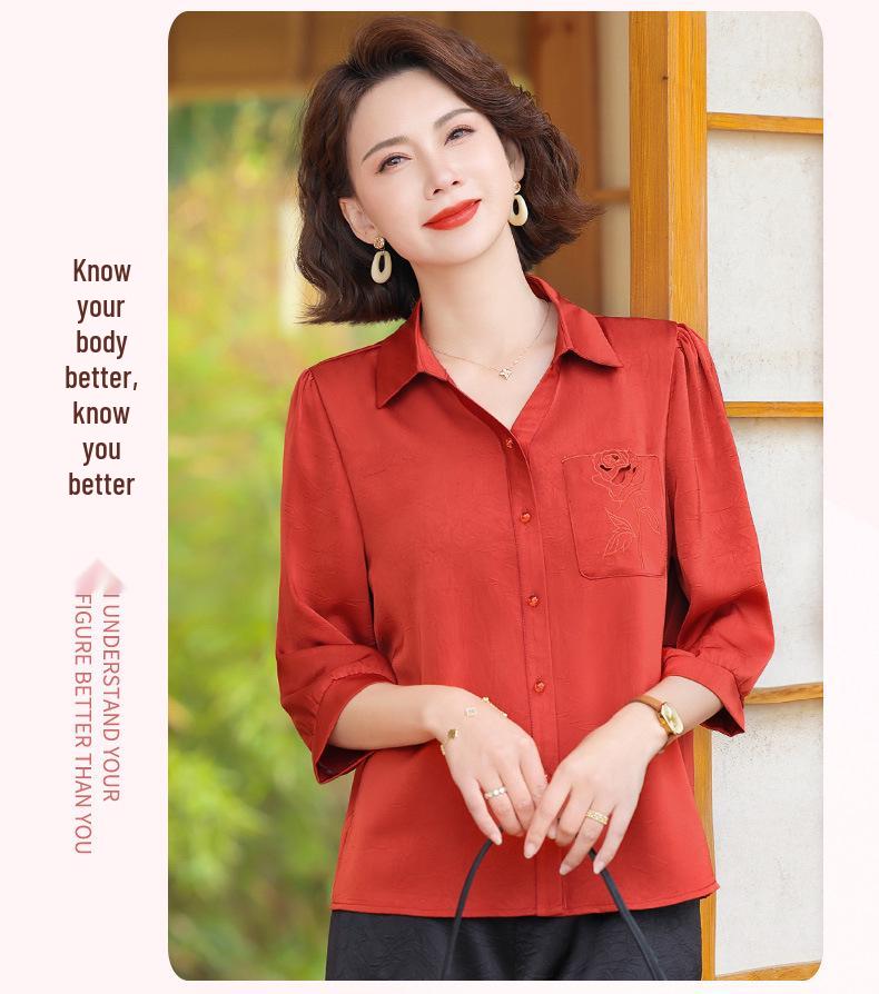 Elegant Summer Fashion: Stylish Shirts & Tops for Middle-Aged and Elderly Women