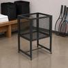 Rolling Tennis Basket Black Metal Storage Trolley Uncovered Top