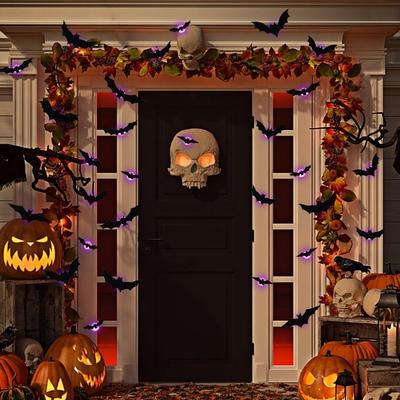Festival Luminous LED Bat Wall Stickers PVC Black Halloween Bat Stickers DIY Party 3D Wallpaper Decal Haunted House