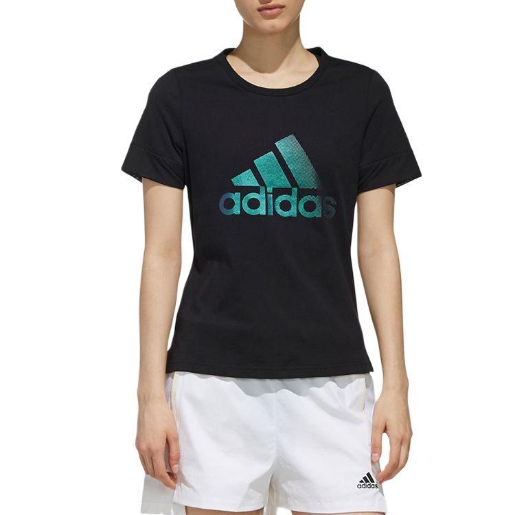 adidas T Shirts Women's Black Crew Neck Moderate DY8637