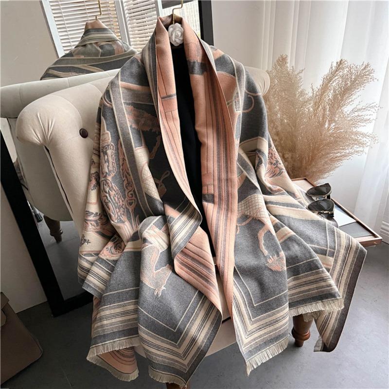 Versatile Long Women's Air Conditioner Shawl Scarf Autumn and Winter Thickened Imitation Cashmere Scarf Women