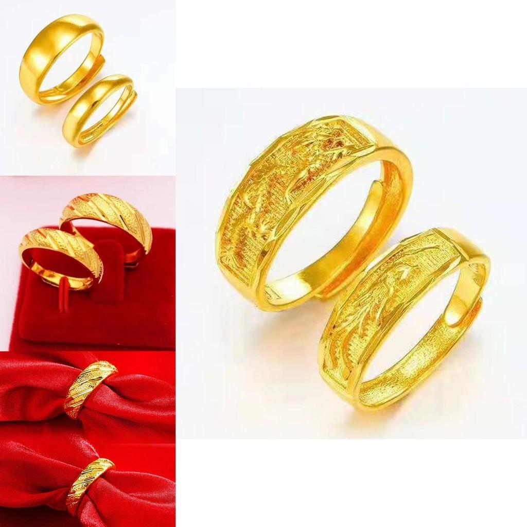 Minimalist Gold Plated Copper Couple's Rings With Meteor Shower And Starry Design For Elegant Style