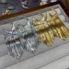 Wind Advanced Sense Curved Geometric Earrings Fashion Niche Design Sense Exaggerated Fashion Fringed Wheat Earrings Tide