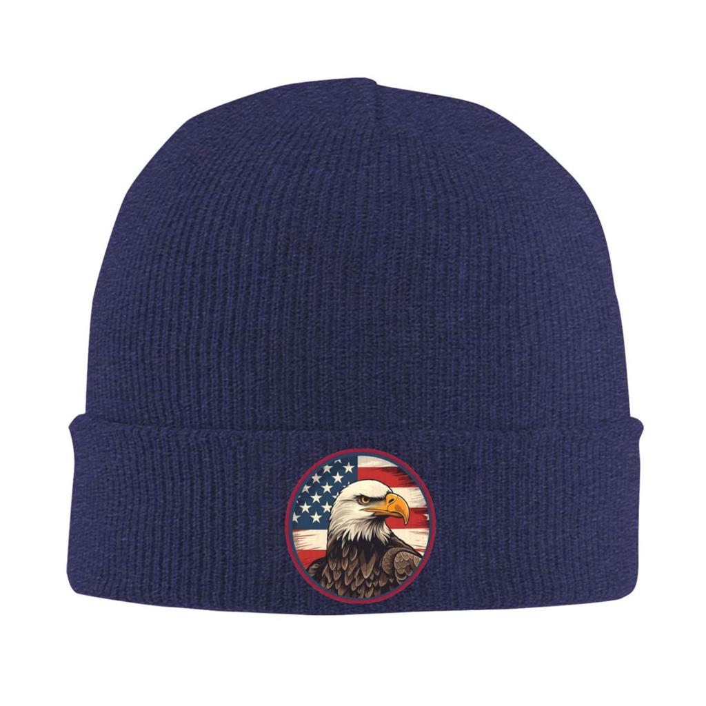 Warme Strickmütze mit Adler-Print Winter-Strickmütze Beanie Mütze Skullies Beanies Hip Hop Mützen für Unisex