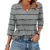 Women's V Neck 3/4 Sleeve Tops Casual T Shirts Basic Summer Tees Loose Fit Fall Pullover Tunic