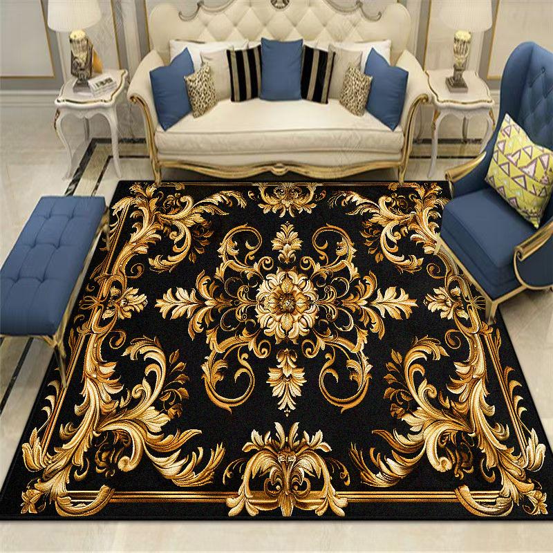 European style Retro Carpets Luxury Living Room Decoration Home Bedroom Floor Mats Non-slip Washable Large Area Rug dining room