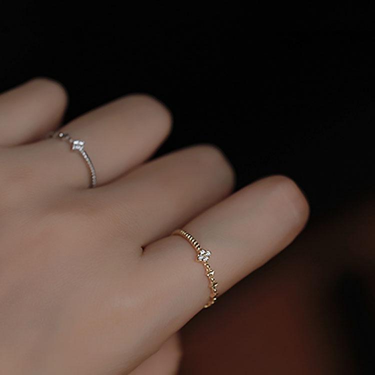 Elegant Women's Gold-Plated Sterling Silver Open Ring - Light Luxury Jewelry Accessory