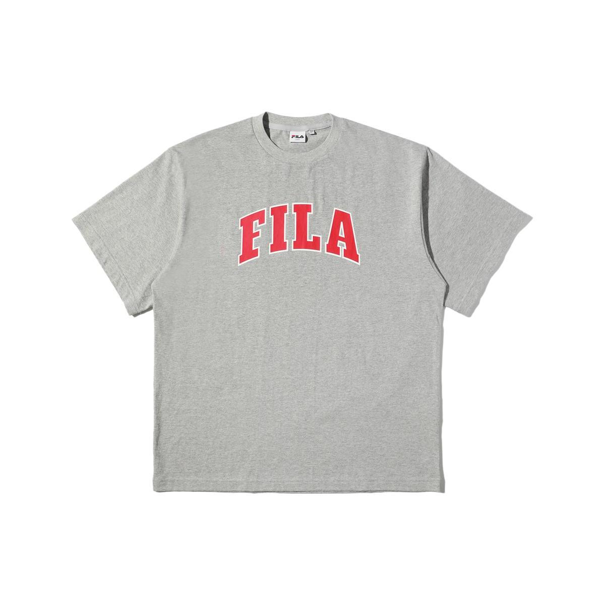 FILA T Shirts Unisex Gray Crew Neck Moderate Straight Fit FS2RSD2105X-LM M