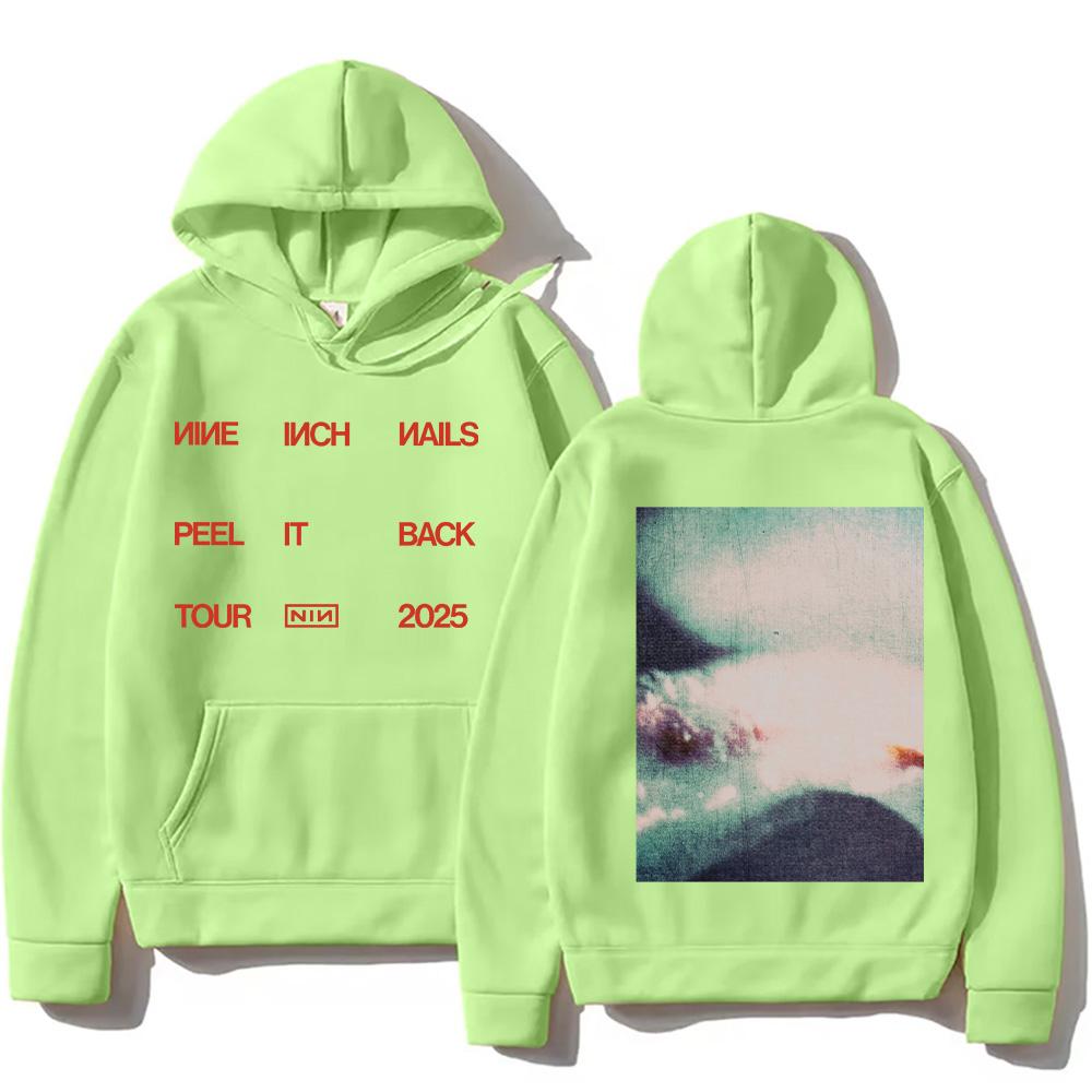 Mikiny Rocková kapela Nine Inch Nails Peel It Back Tour 2025 Mikina s kapucí Hip Hop Unisex Streetwear Tričko Pánské Dámské Oblečení Pulovr