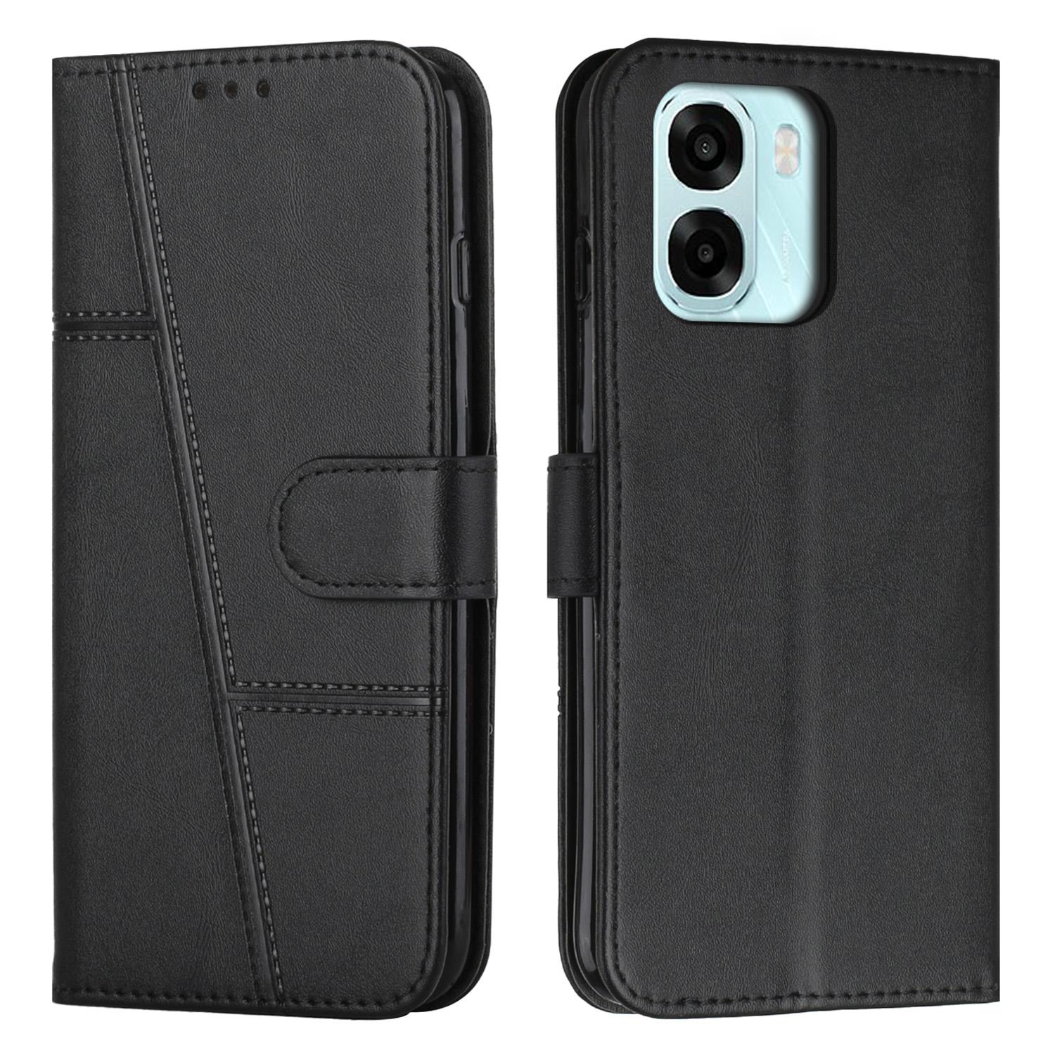 

Leather Phone Case For Oppo A6x 5G / A6 5G Foldable Stand Wallet Flip Cover with Strap