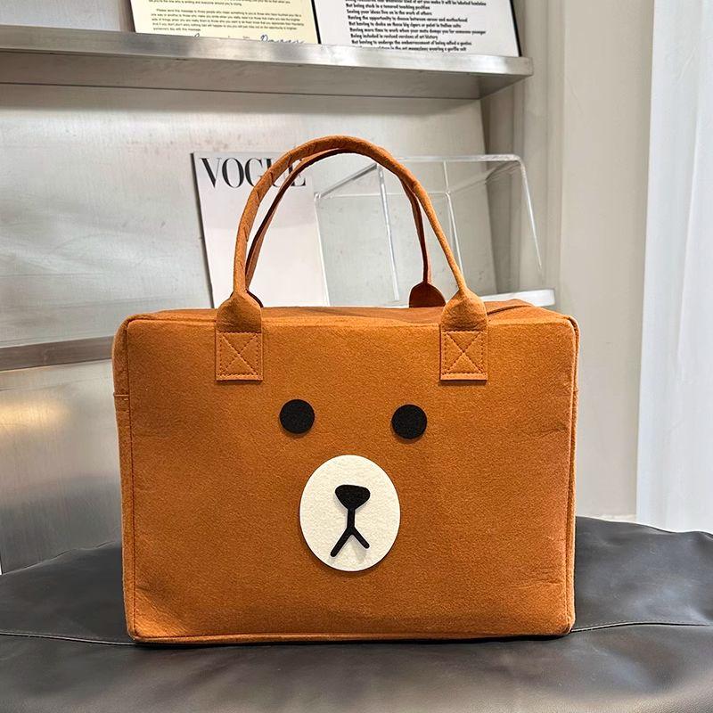

Ультралегкая складная сумка-тележка, дорожная сумка Big Brown bear travel felt bag (40*30*20)