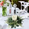 Artificial Wreath Candle Ring Faux Eucalyptus Leaves Spring Greenery Garland Pillar Candle Home Wedding Table Centerpiece Decor