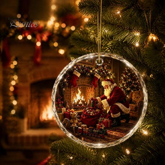 Acrylic Holiday Tree Decoration Christmas Landscape Scene Ornament for Decor, Decorative Elegant Hanging Keepsake Party And Seasonal Home Decorations