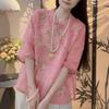 New Chinese style diagonal shirt women's new foreign style thin versatile summer top